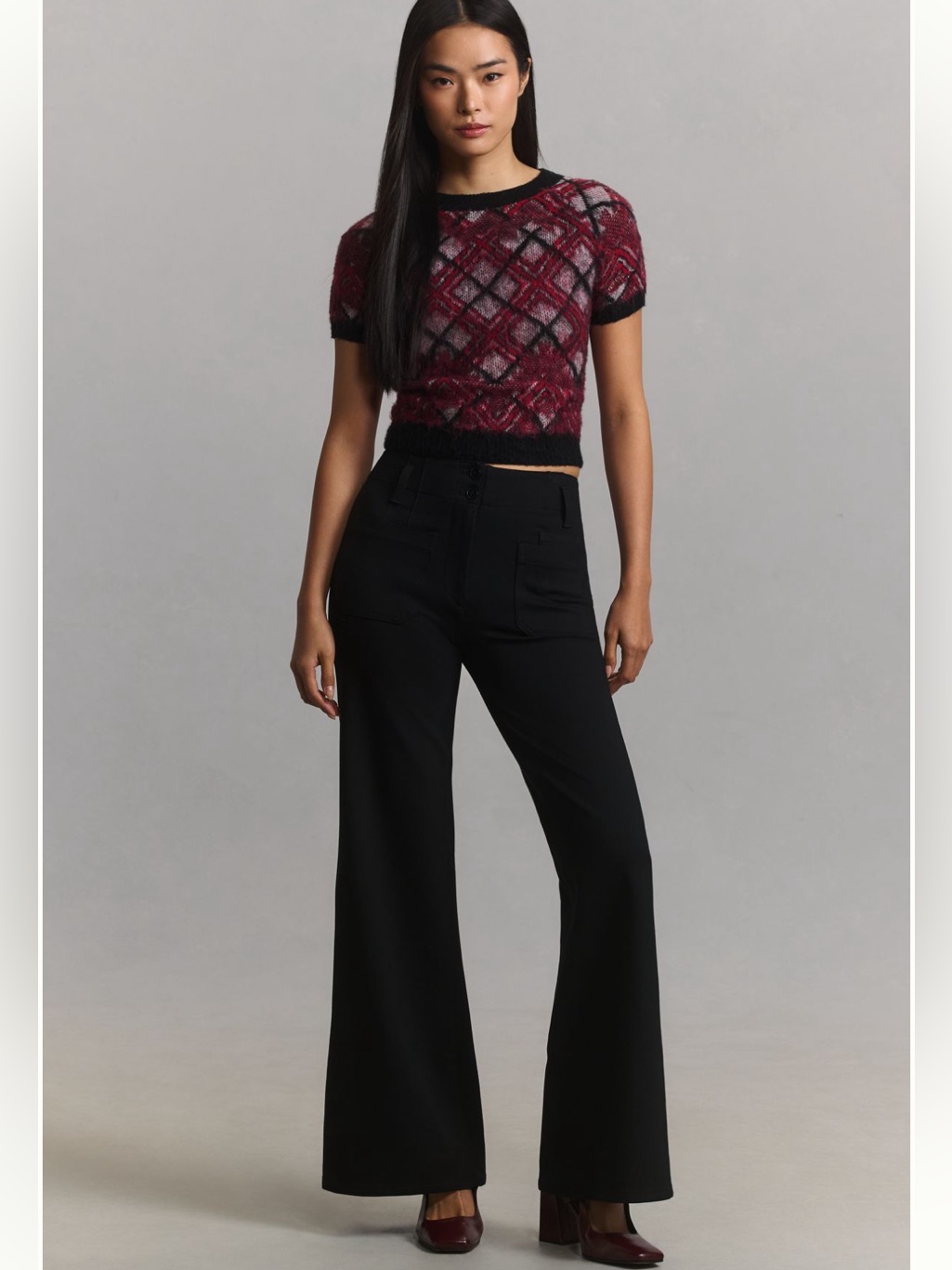 Maeve The Junie High-Rise Wide-Leg Flare Pants Stretch Relaxed Anthropologie